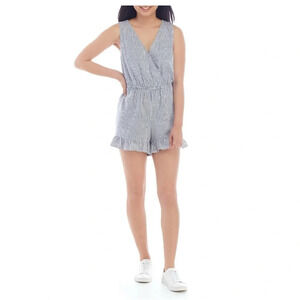 TRUE CRAFT Woven Ruffle Hem Romper, NWT, Size XS, Cotton/Viscose Blend